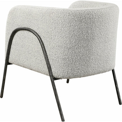 Jacobsen Accent Chair by Uttermost in ivory, warm gray and iron. Made from fabric, foam, plywood, iron in a modern style.