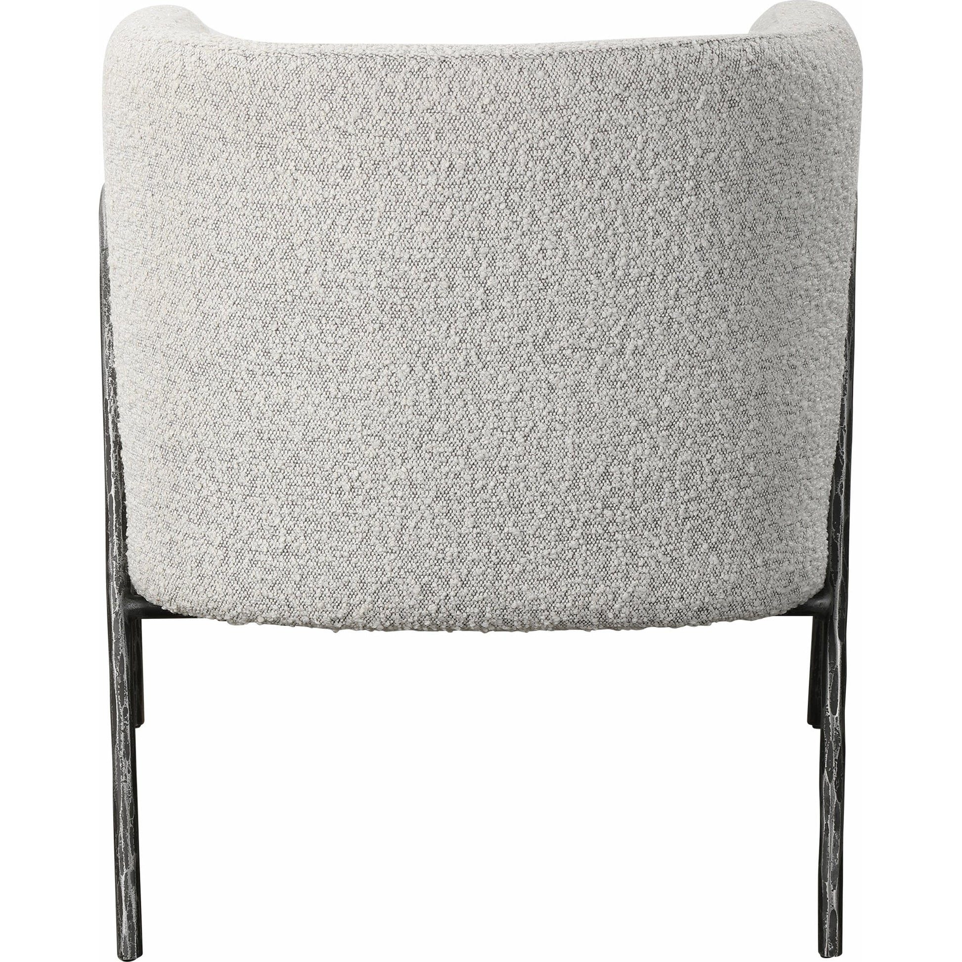 Jacobsen Accent Chair by Uttermost in ivory, warm gray and iron. Made from fabric, foam, plywood, iron in a modern style.