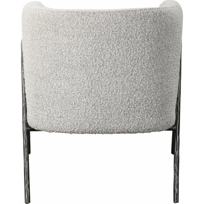 Jacobsen Accent Chair by Uttermost in ivory, warm gray and iron. Made from fabric, foam, plywood, iron in a modern style.