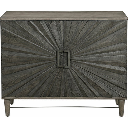 Shield Cabinet by Uttermost in gray. Made from rubber wood, oak veneer, mdf, particle board, steel in a eclectic & global style.