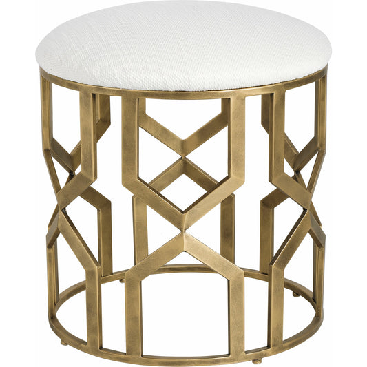 Trellis Geometric Accent Stool by Uttermost. Made from iron, mdf, fabric, foam in a transitional style.