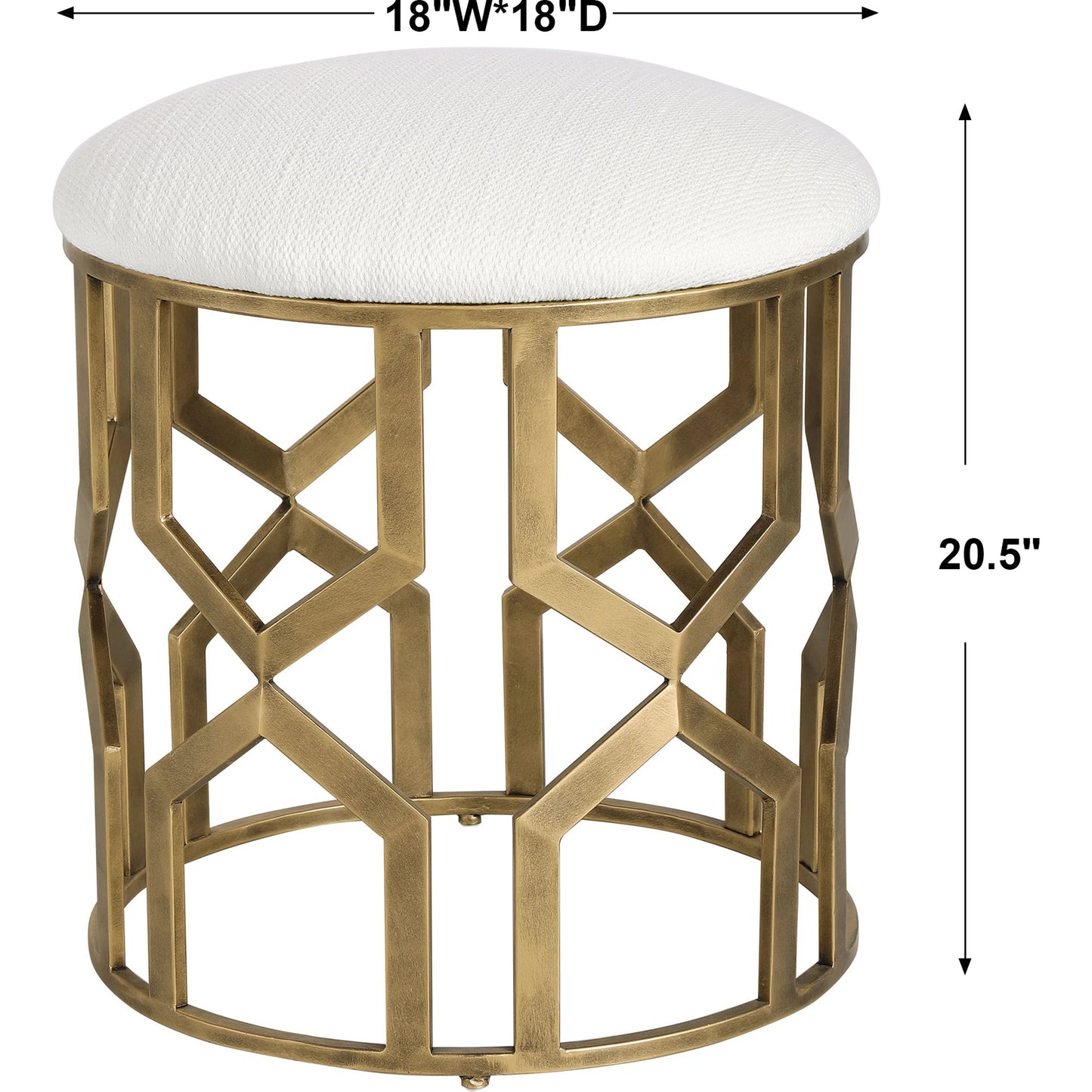 004 SR-824182 | Additional Silo | Trellis Geometric Accent Stool by Uttermost. Made from iron, mdf, fabric, foam in a transitional style.