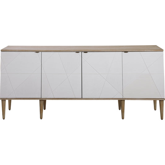Tightrope Sideboard by Uttermost. Made from rubber wood, mdf, plywood, elm veneer in a modern style.