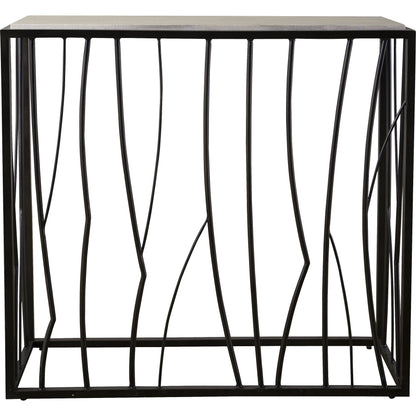 Reed Travertine Console Table by Uttermost. Made from metal, stone in a modern style.