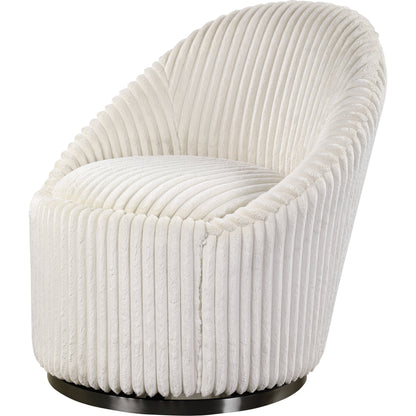 Crue Swivel Chair by Uttermost. Made from plywood, hardwood, fabric, foam, stainless steel in a modern style.