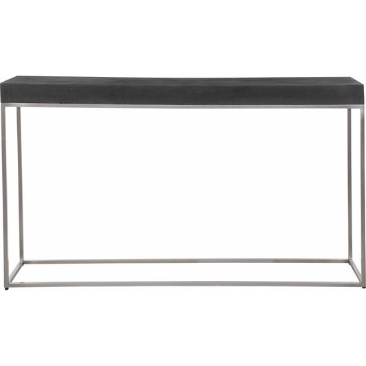 Jase Console Table by Uttermost in black. Made from resin 80%, stainless steel 20% in a modern style.
