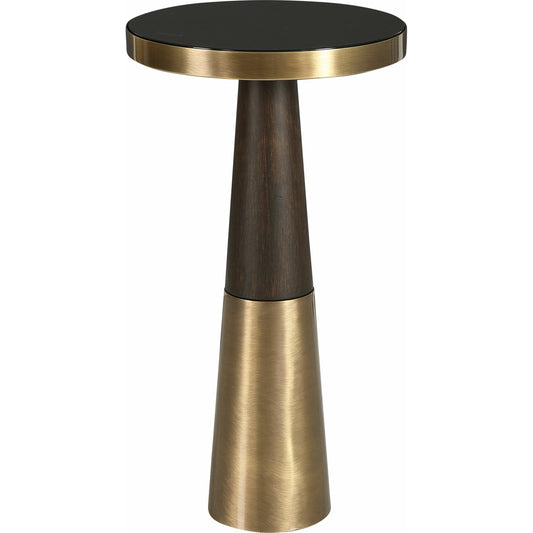 Fortier Accent Table by Uttermost in black. Made from 50% iron, 10% glass, 40% rubber wood in a eclectic & global style.