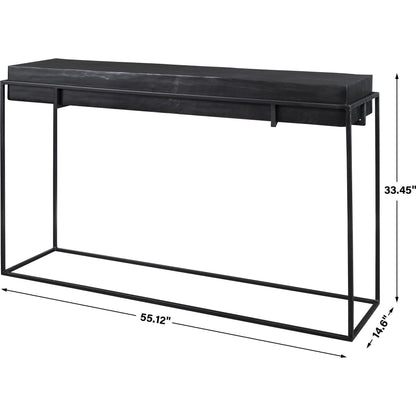Telone Console Table by Uttermost in black. Made from iron, aluminum in a modern style.