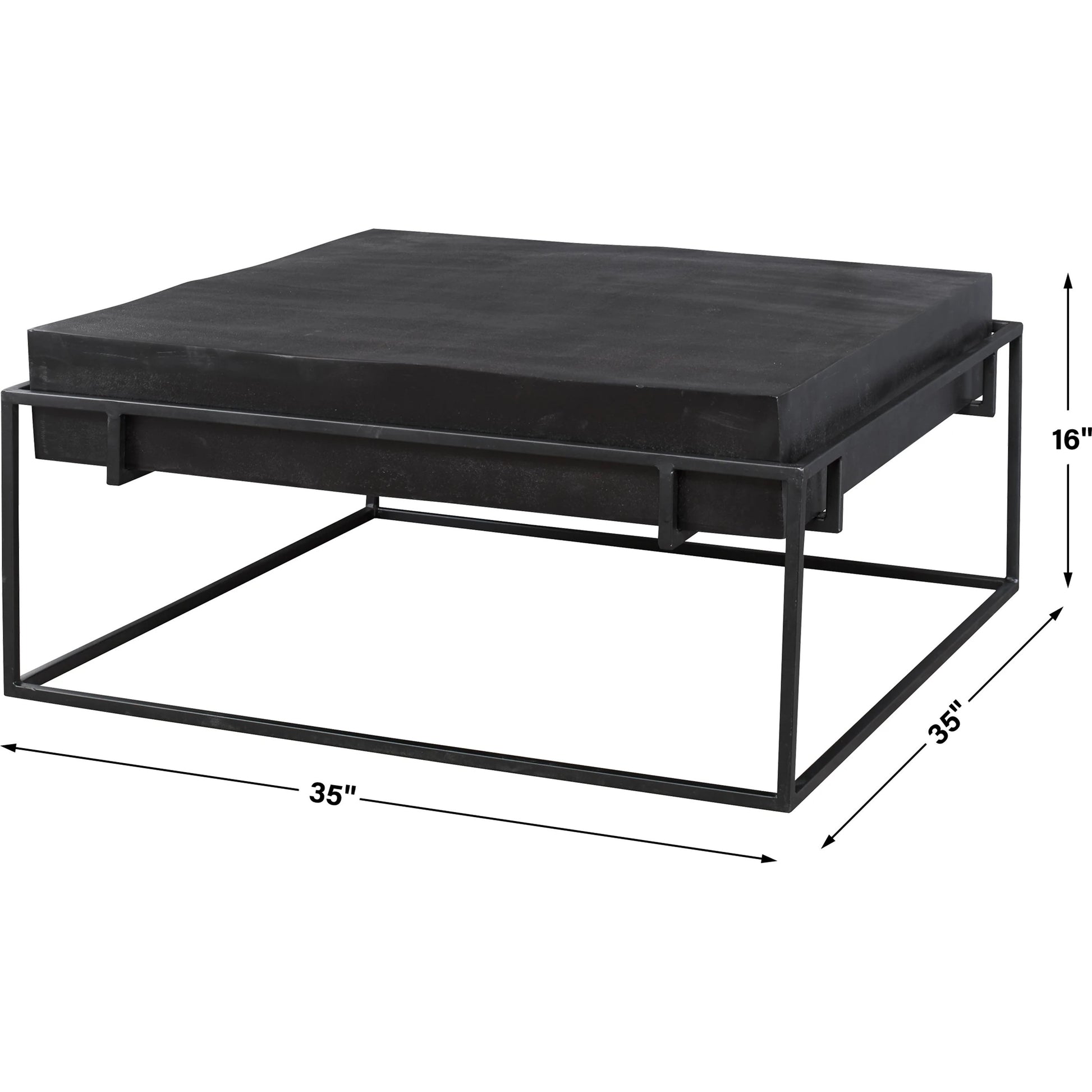 Telone Coffee Table by Uttermost in black. Made from iron, aluminum in a modern style.