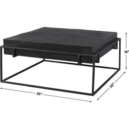 Telone Coffee Table by Uttermost in black. Made from iron, aluminum in a modern style.