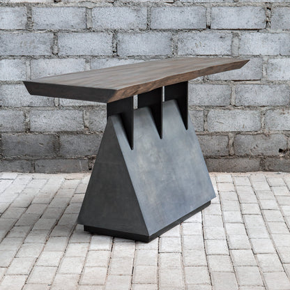 Vessel Console Table by Uttermost. Made from mahogany wood with iron, title tsca vi in a modern style.