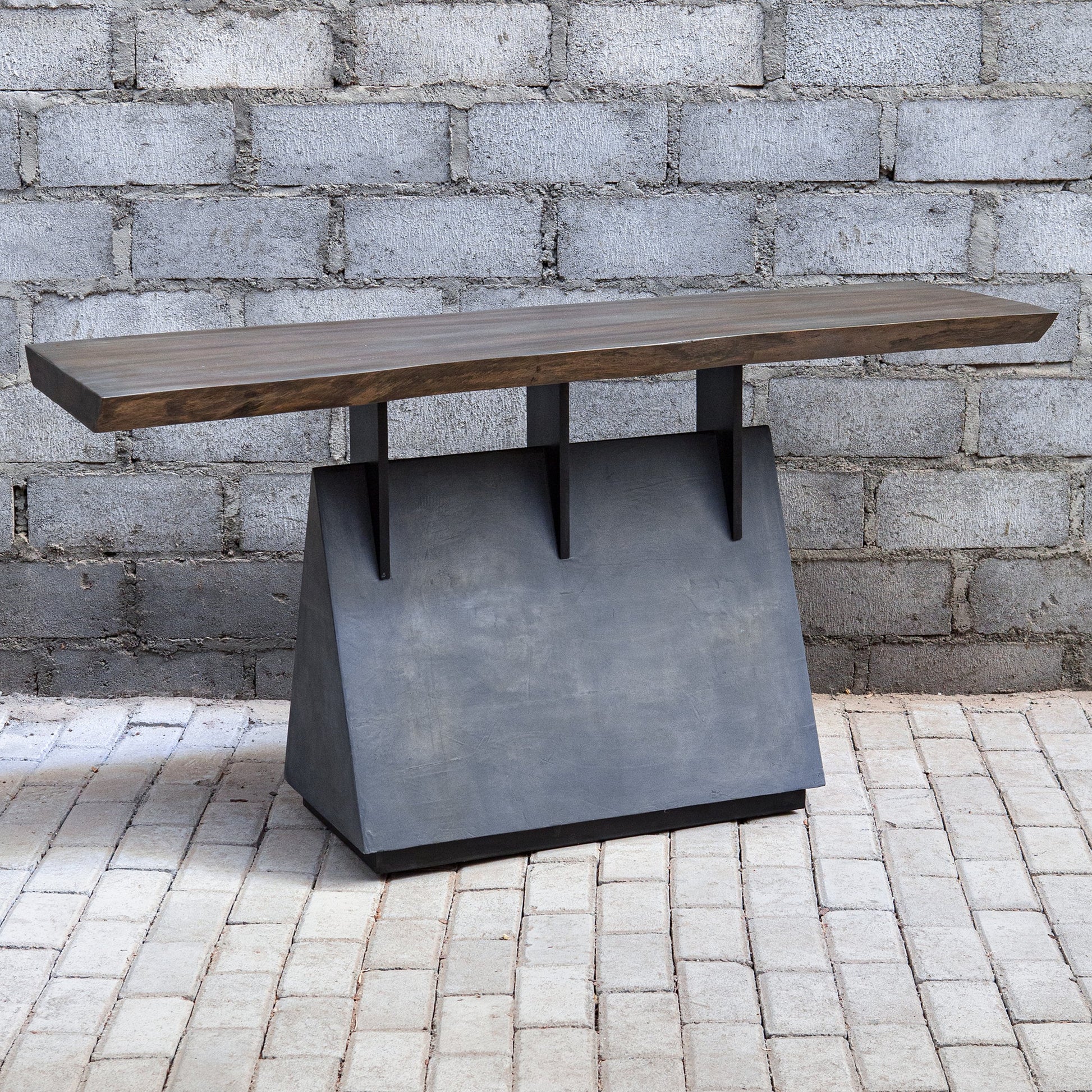 Vessel Console Table by Uttermost. Made from mahogany wood with iron, title tsca vi in a modern style.