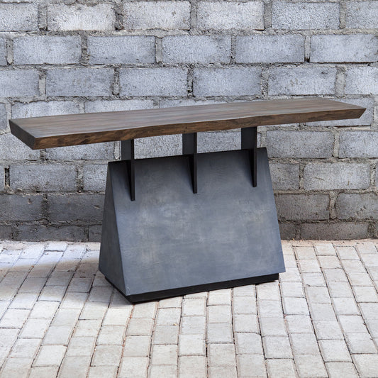 Vessel Console Table by Uttermost. Made from mahogany wood with iron, title tsca vi in a modern style.