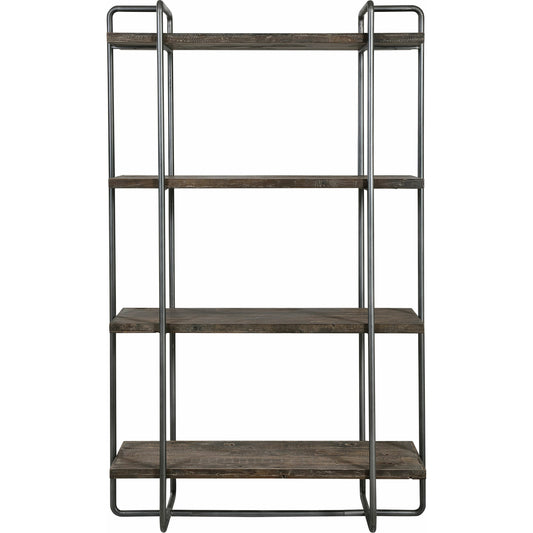 Stilo Etagere by Uttermost. Made from boat wood, plywood, steel in a modern style.