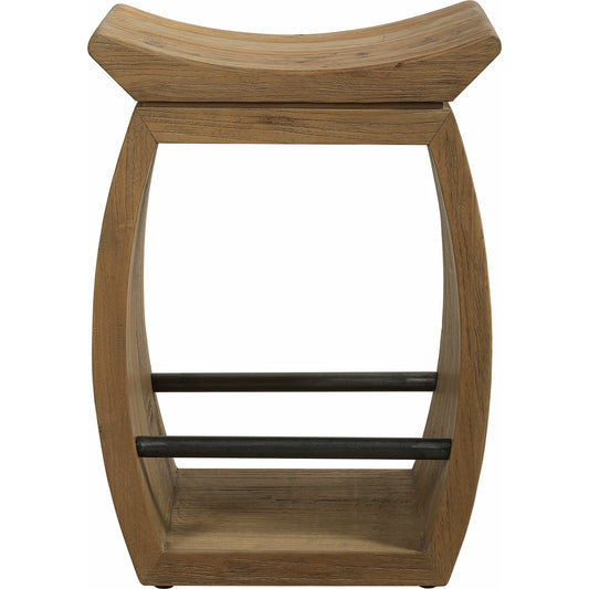 Connor Counter Stool by Uttermost in wood. Made from reclaimed elm, steel in a eclectic & global style.