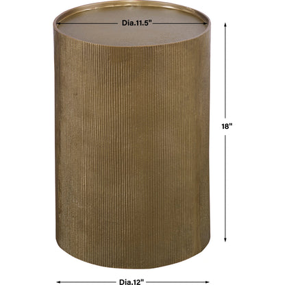 Adrina Accent Table by Uttermost in gold. Made from aluminum in a eclectic & global style.