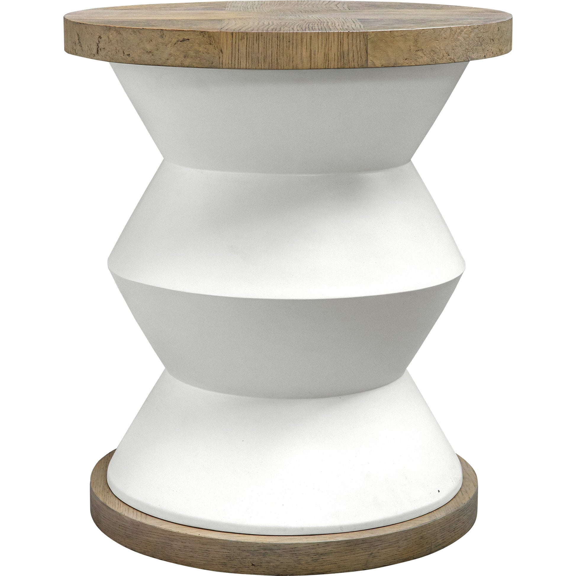 Spool Geometric Side Table by Uttermost. Made from mixed wood with tsca title vi, resin, veneer, plastic pipe in a eclectic & global style.