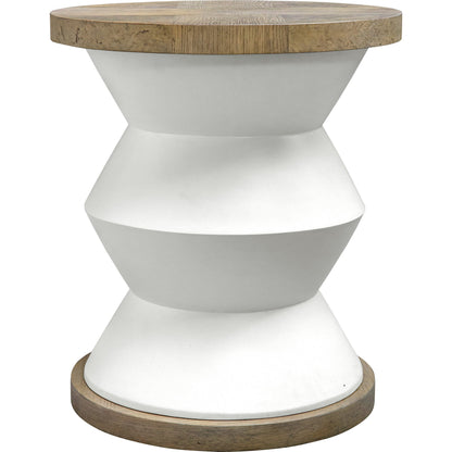 Spool Geometric Side Table by Uttermost. Made from mixed wood with tsca title vi, resin, veneer, plastic pipe in a eclectic & global style.