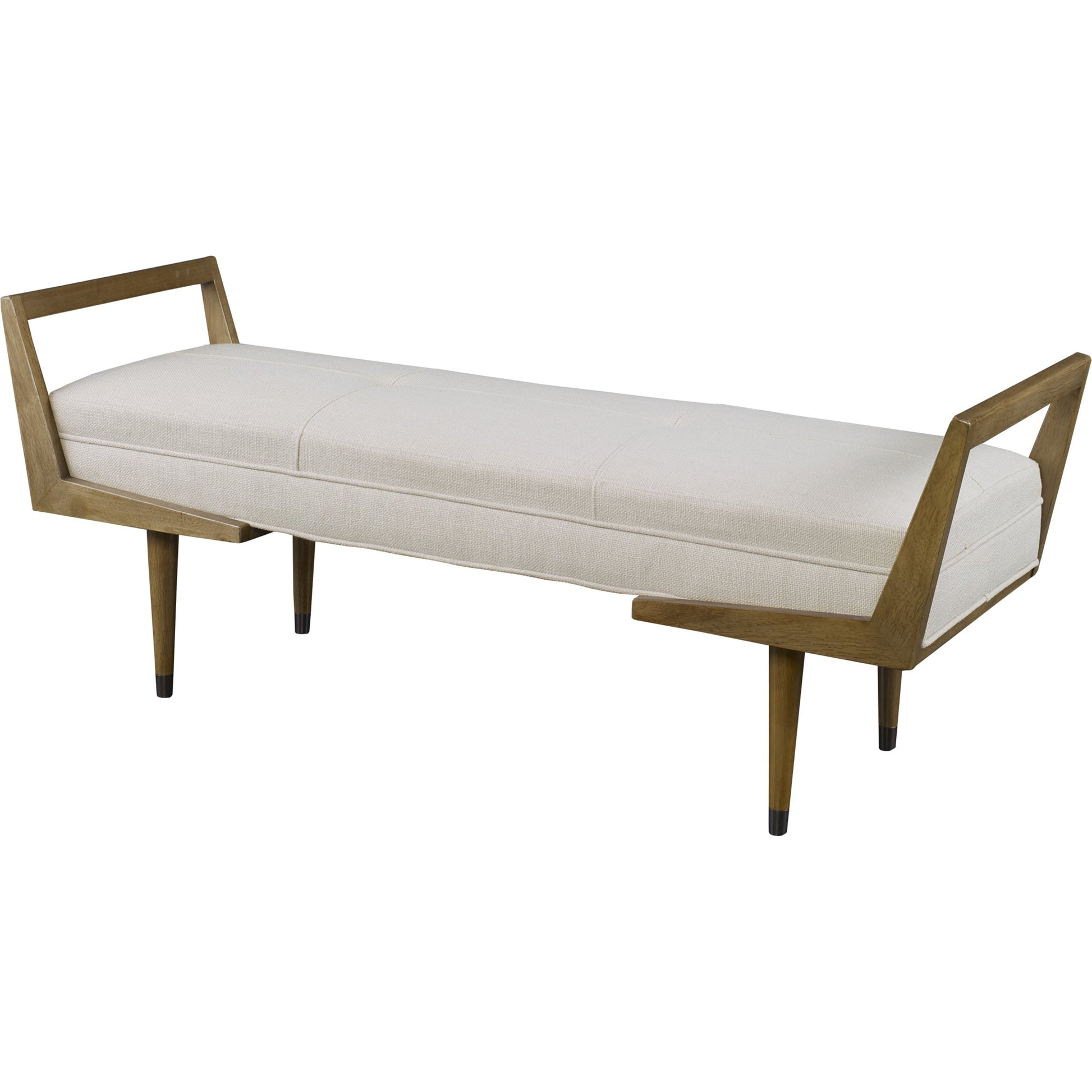 Waylon Bench by Uttermost. Made from birch wood, plywood, fabic, metal, foam in a modern style.