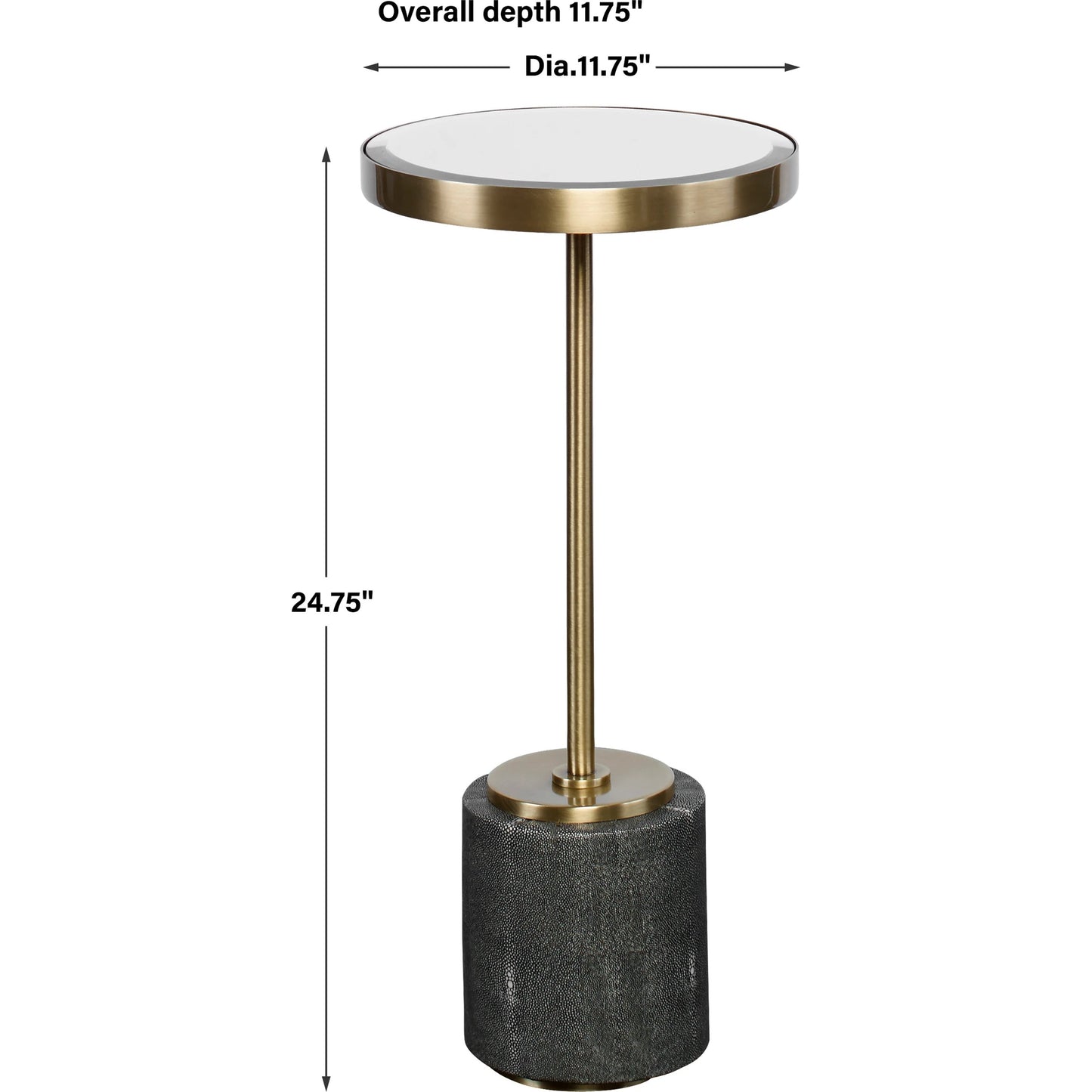 003 SI-1750275 | Additional Silo | Laurier Accent Table by Uttermost in brass. Made from 50% iron, 15% glass, 10% faux ful, 25% pine wood in a transitional style.