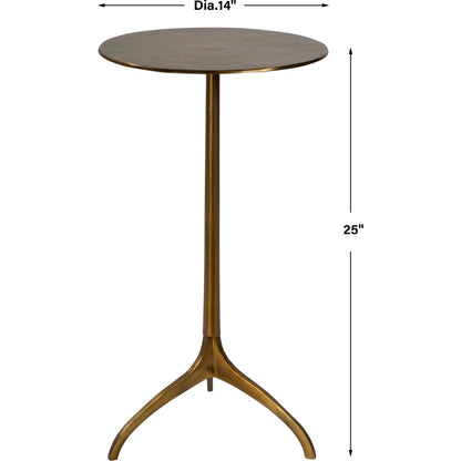 Beacon Accent Table by Uttermost in antique gold. Made from aluminum in a eclectic & global style.
