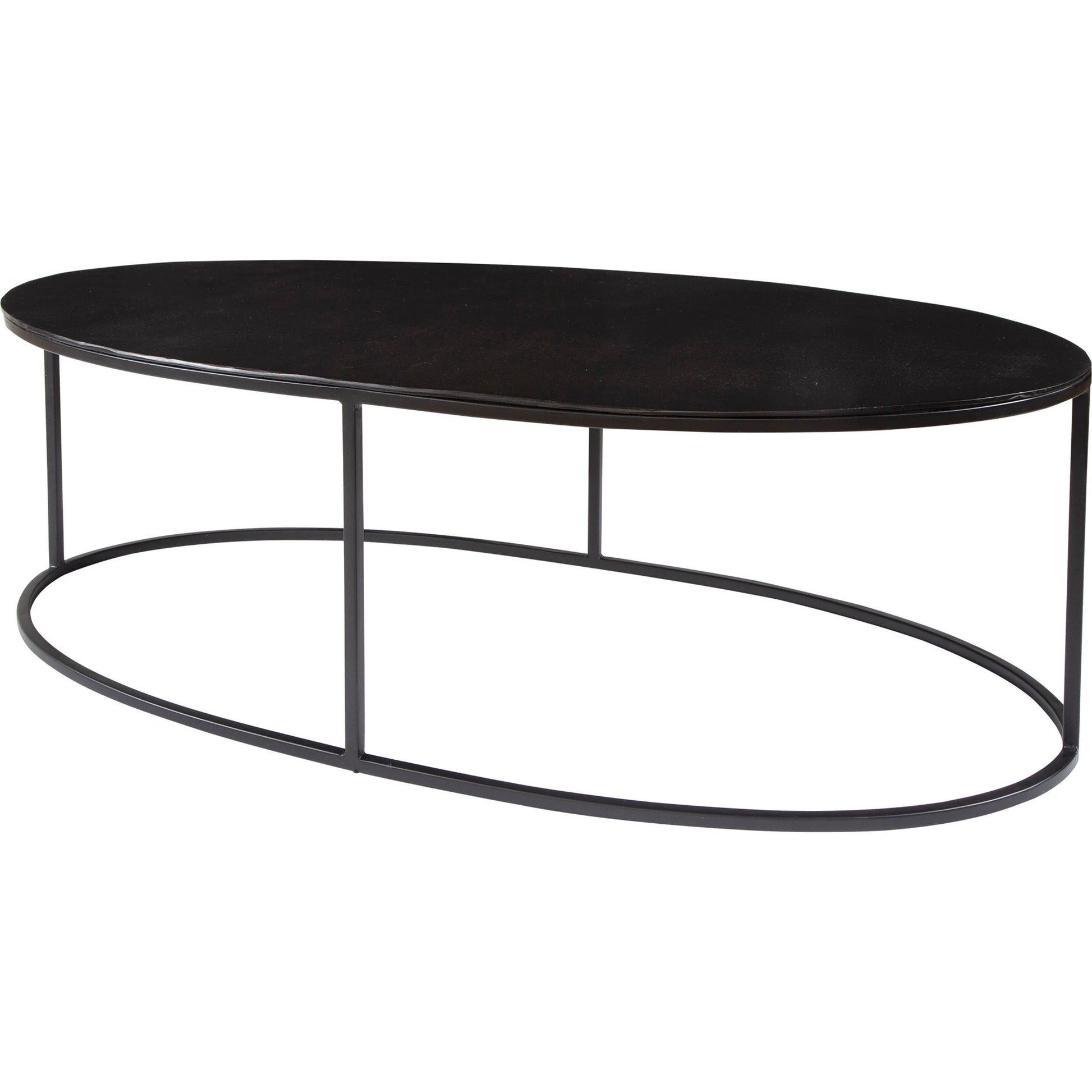 Coreene Oval Coffee Table by Uttermost in antique black. Made from iron, aluminum in a transitional style.