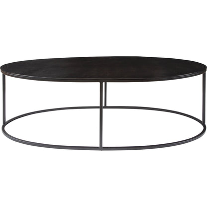 Coreene Oval Coffee Table by Uttermost in antique black. Made from iron, aluminum in a transitional style.