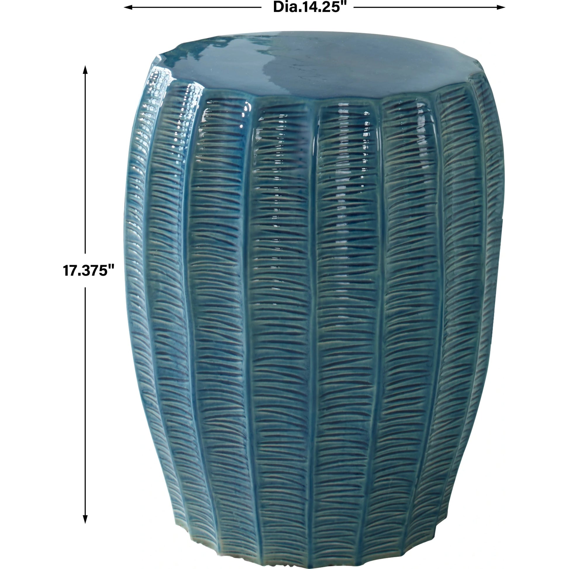 Harbor Garden Stool by Uttermost in aqua. Made from earthenware in a modern style.
