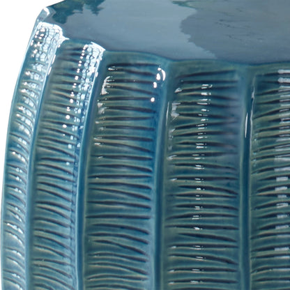 Harbor Garden Stool by Uttermost in aqua. Made from earthenware in a modern style.