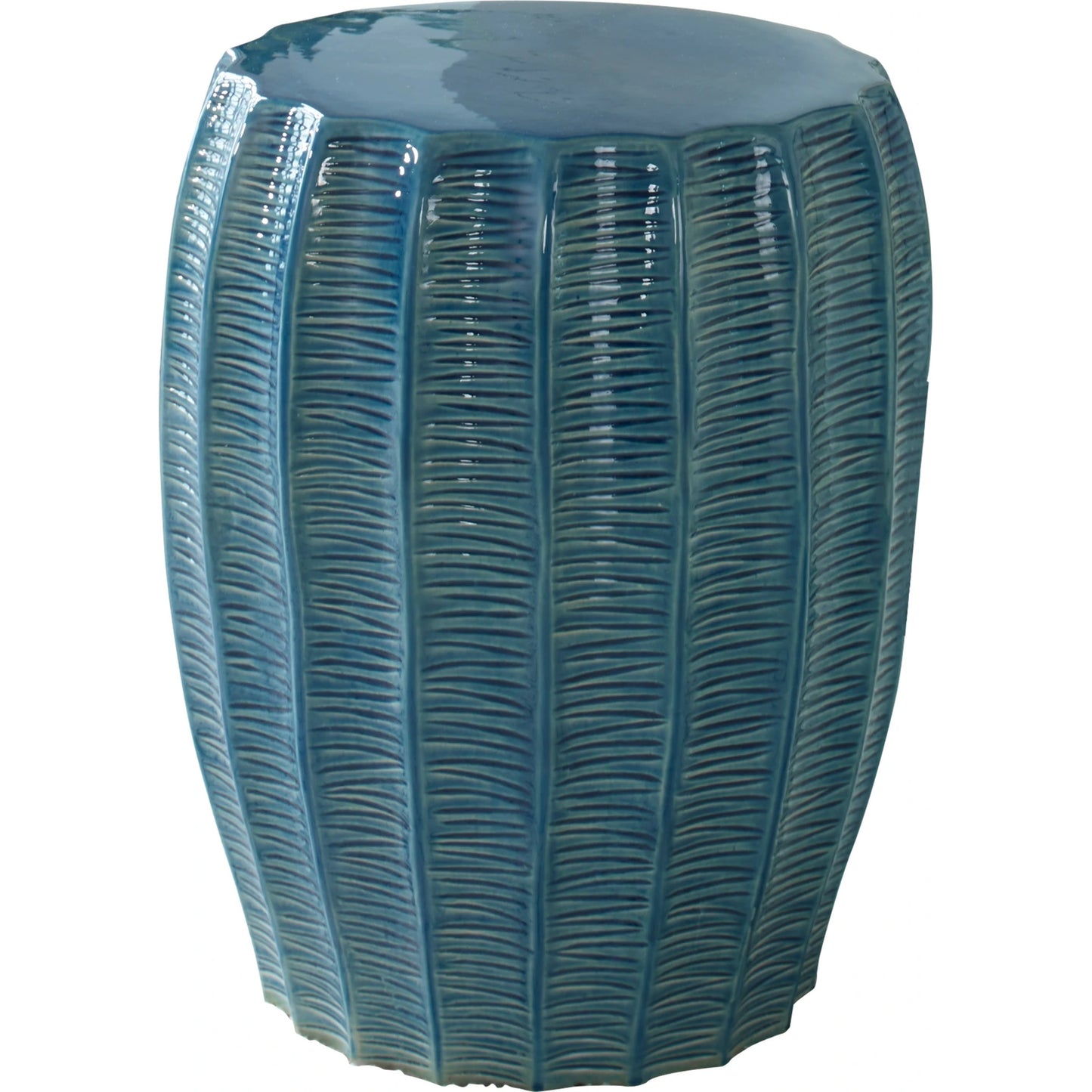 001 SI-1923695 | Primary Silo | Harbor Garden Stool by Uttermost in aqua. Made from earthenware in a modern style.