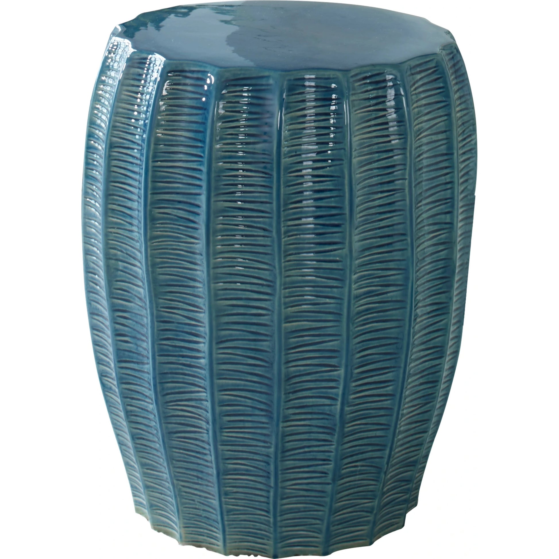 Harbor Garden Stool by Uttermost in aqua. Made from earthenware in a modern style.