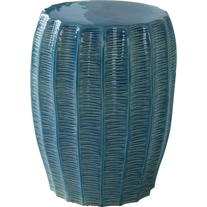 Harbor Garden Stool by Uttermost in aqua. Made from earthenware in a modern style.