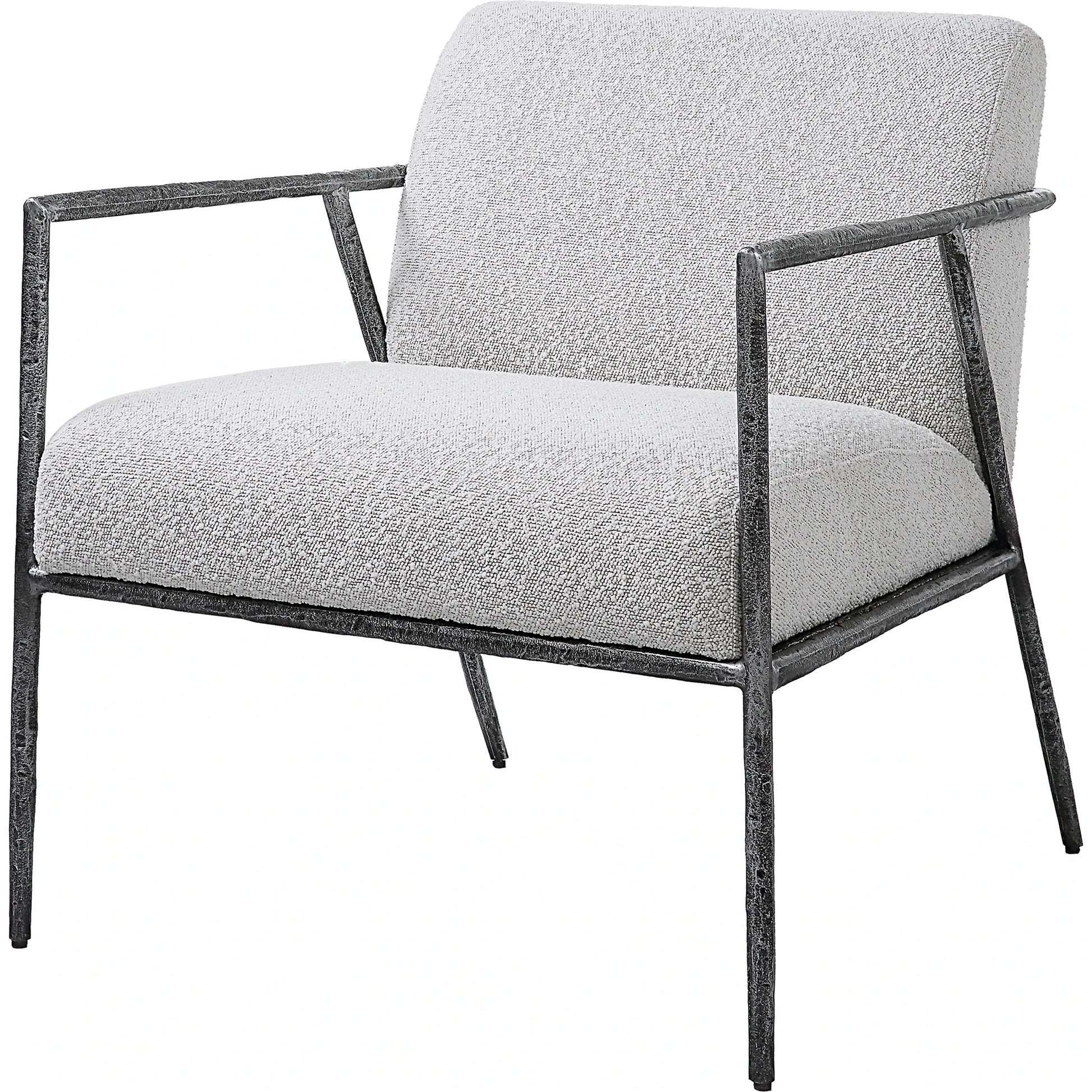 Brisbane Chair by Uttermost in ivory, gray and charcoal. Made from cast iron, mdf, foam, fabric in a transitional style.