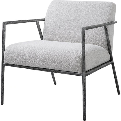 Brisbane Chair by Uttermost in ivory, gray and charcoal. Made from cast iron, mdf, foam, fabric in a transitional style.