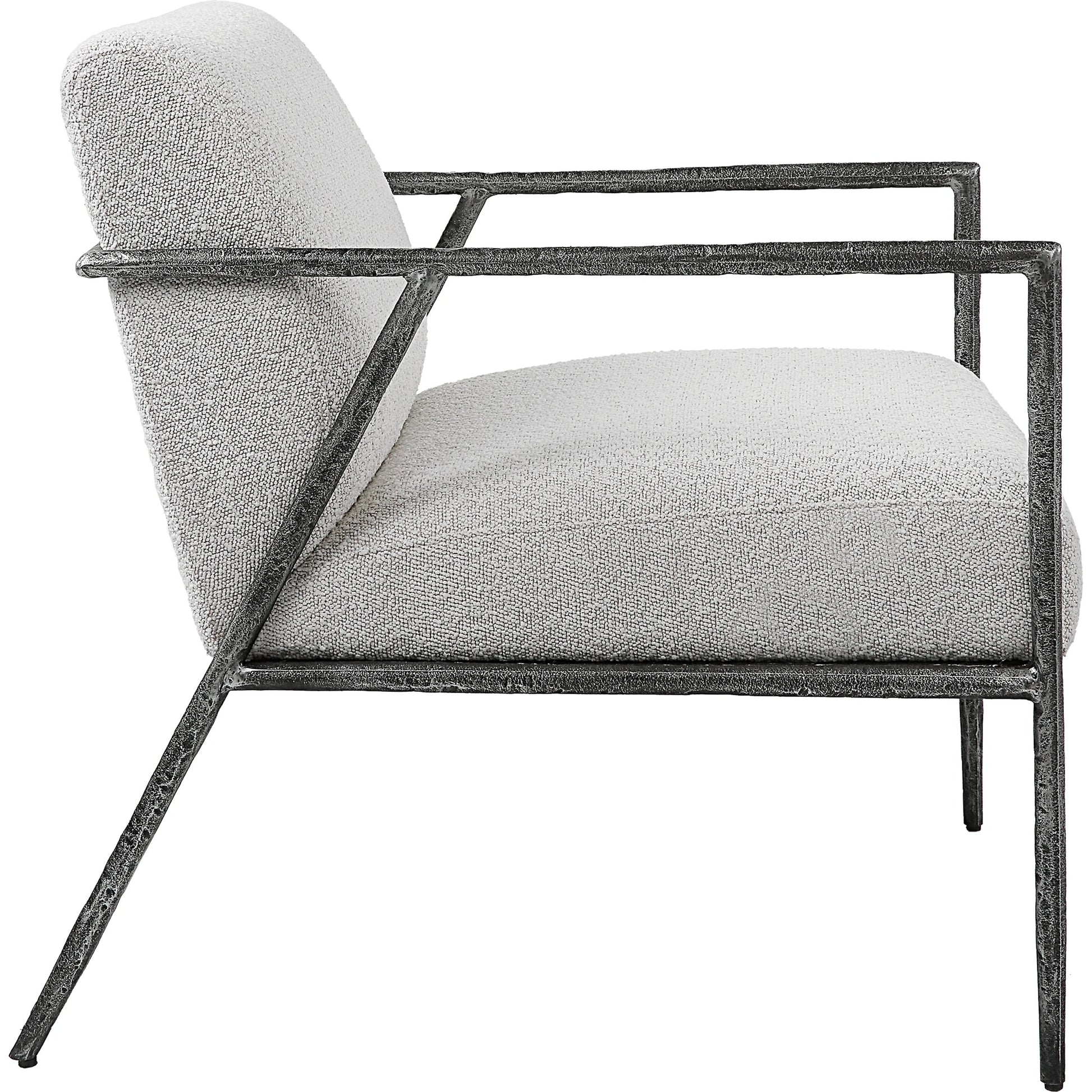 Brisbane Chair by Uttermost in ivory, gray and charcoal. Made from cast iron, mdf, foam, fabric in a transitional style.