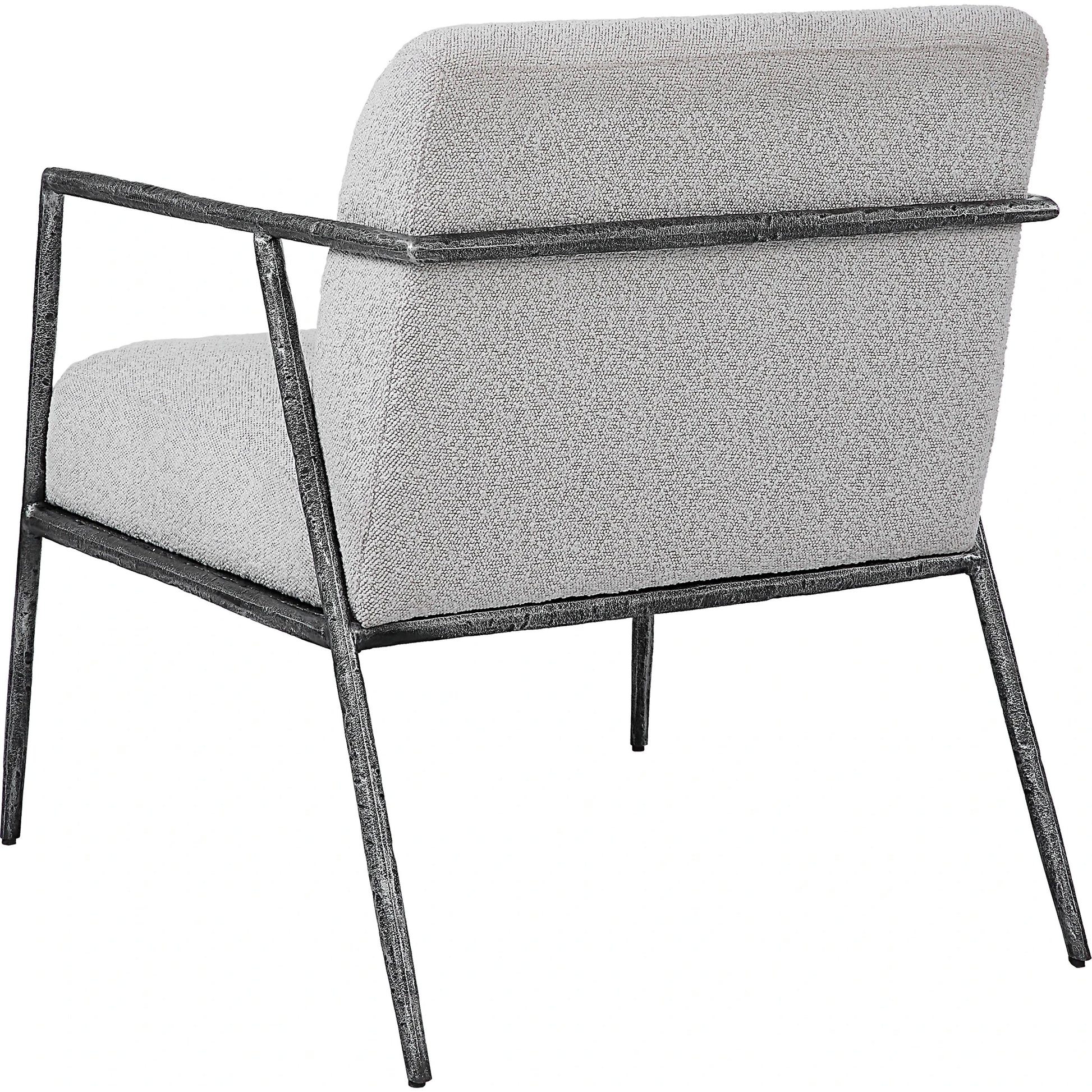 Brisbane Chair by Uttermost in ivory, gray and charcoal. Made from cast iron, mdf, foam, fabric in a transitional style.