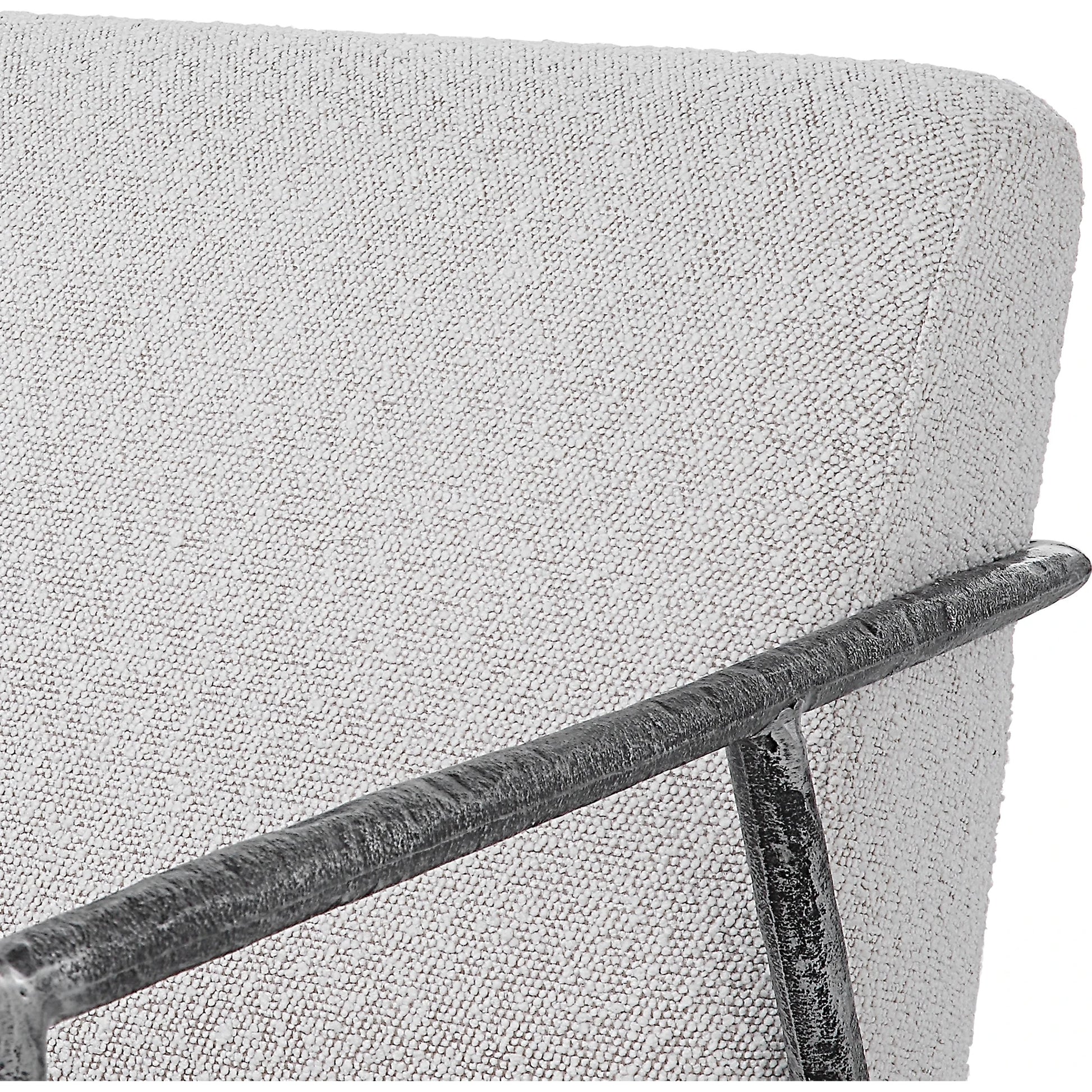 Brisbane Chair by Uttermost in ivory, gray and charcoal. Made from cast iron, mdf, foam, fabric in a transitional style.