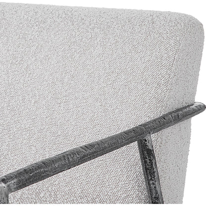 Brisbane Chair by Uttermost in ivory, gray and charcoal. Made from cast iron, mdf, foam, fabric in a transitional style.