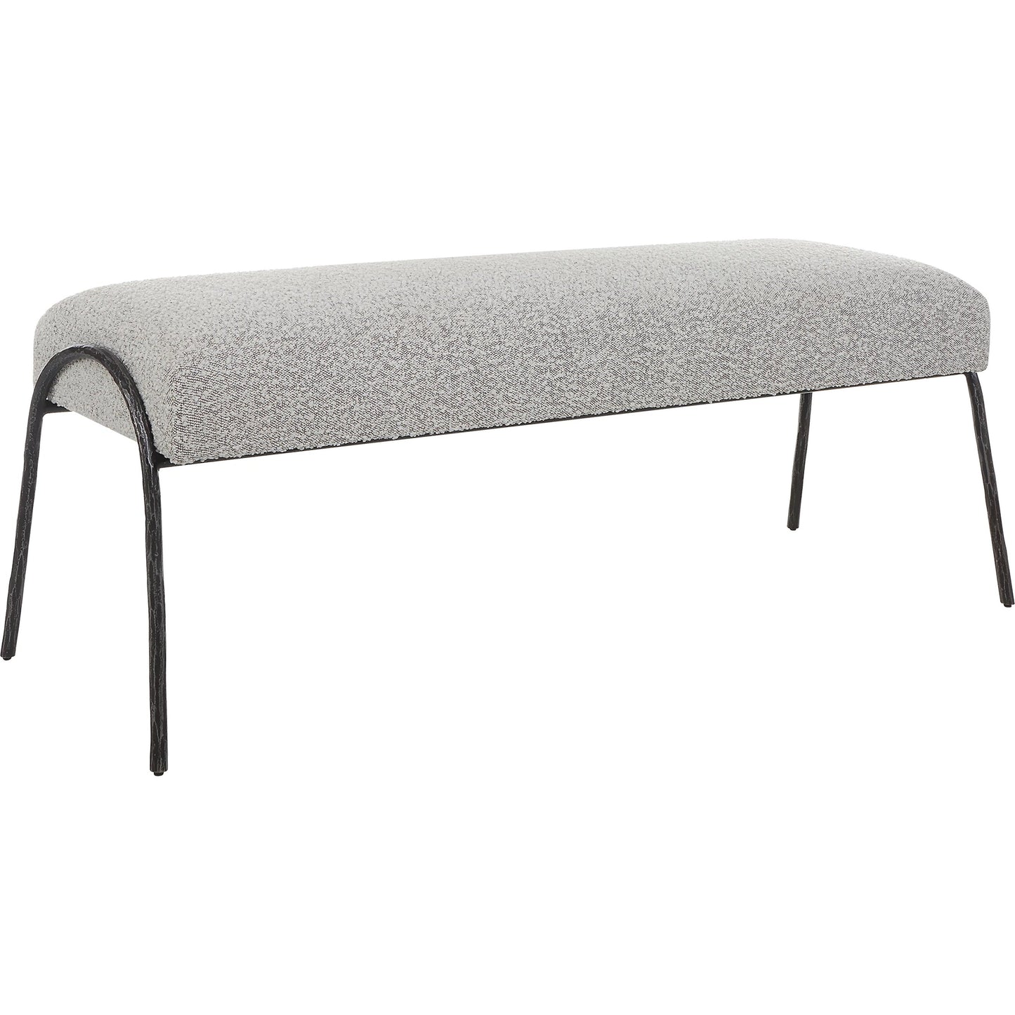 001 SI-1923671 | Additional Silo | Jacobsen Bench by Uttermost in ivory, warm gray. Made from fabric, foam, plywood, iron in a modern style.