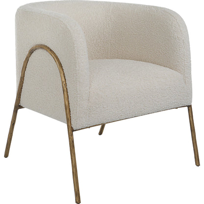 Jacobsen Shearling Accent Chair by Uttermost. Made from fabric, foam, plywood, iron in a modern style.