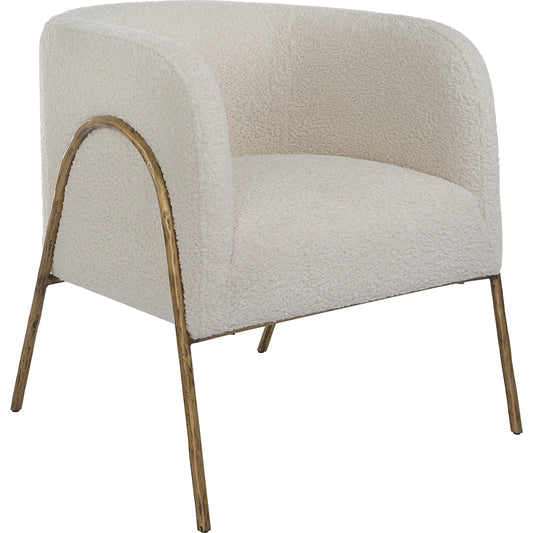 Jacobsen Shearling Accent Chair by Uttermost. Made from fabric, foam, plywood, iron in a modern style.