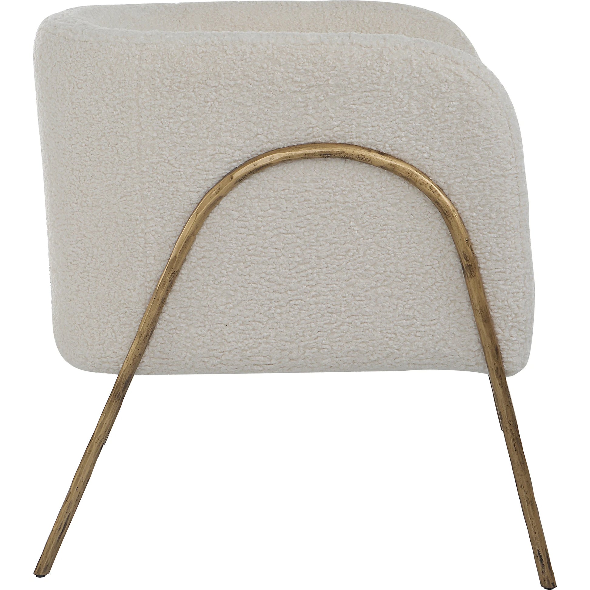 Jacobsen Shearling Accent Chair by Uttermost. Made from fabric, foam, plywood, iron in a modern style.