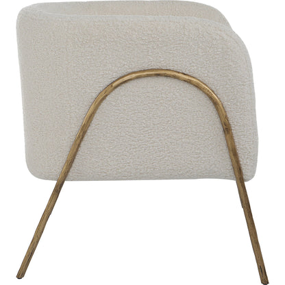 Jacobsen Shearling Accent Chair by Uttermost. Made from fabric, foam, plywood, iron in a modern style.