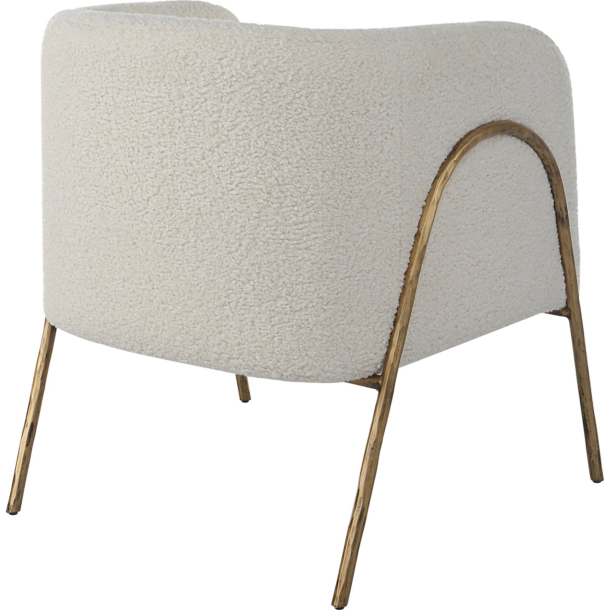 Jacobsen Shearling Accent Chair by Uttermost. Made from fabric, foam, plywood, iron in a modern style.