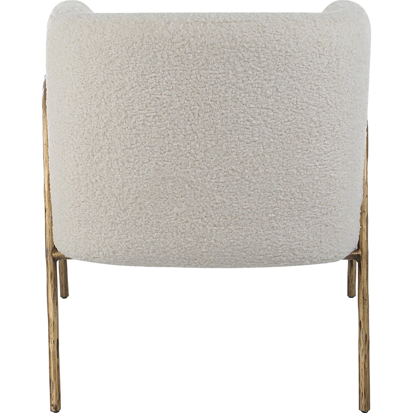 003 SI-1923672 | Closeup | Jacobsen Shearling Accent Chair by Uttermost. Made from fabric, foam, plywood, iron in a modern style.
