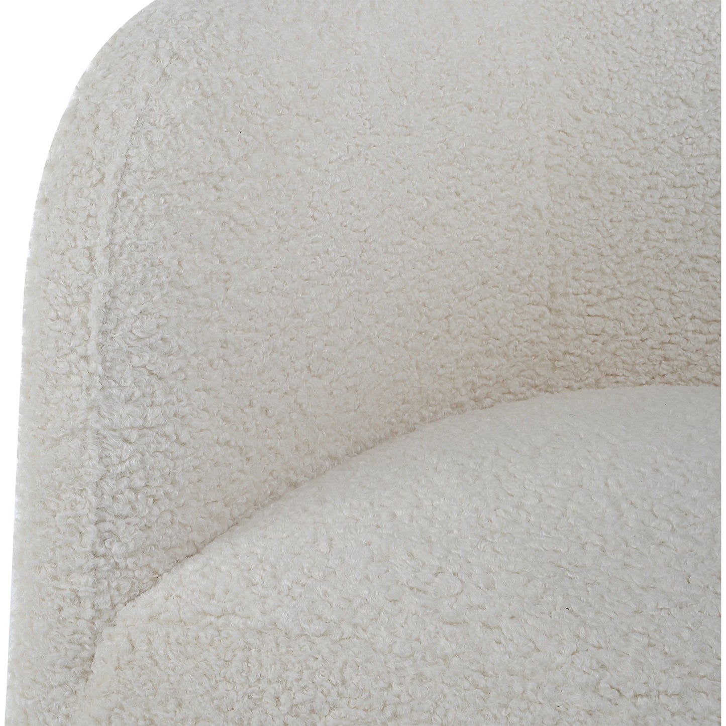 004 SI-1923672 | Closeup | Jacobsen Shearling Accent Chair by Uttermost. Made from fabric, foam, plywood, iron in a modern style.