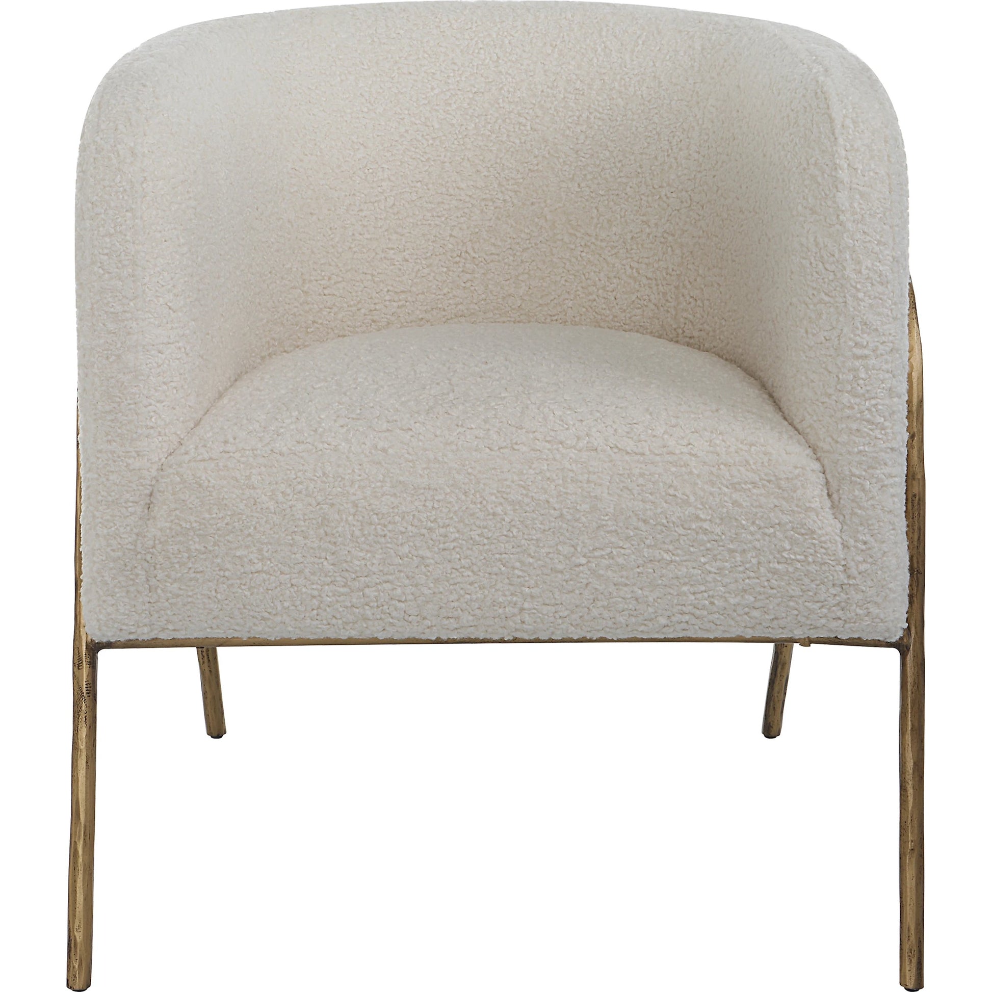 Jacobsen Shearling Accent Chair by Uttermost. Made from fabric, foam, plywood, iron in a modern style.