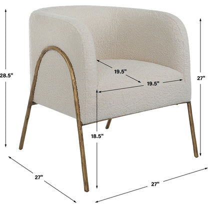 Jacobsen Shearling Accent Chair by Uttermost. Made from fabric, foam, plywood, iron in a modern style.