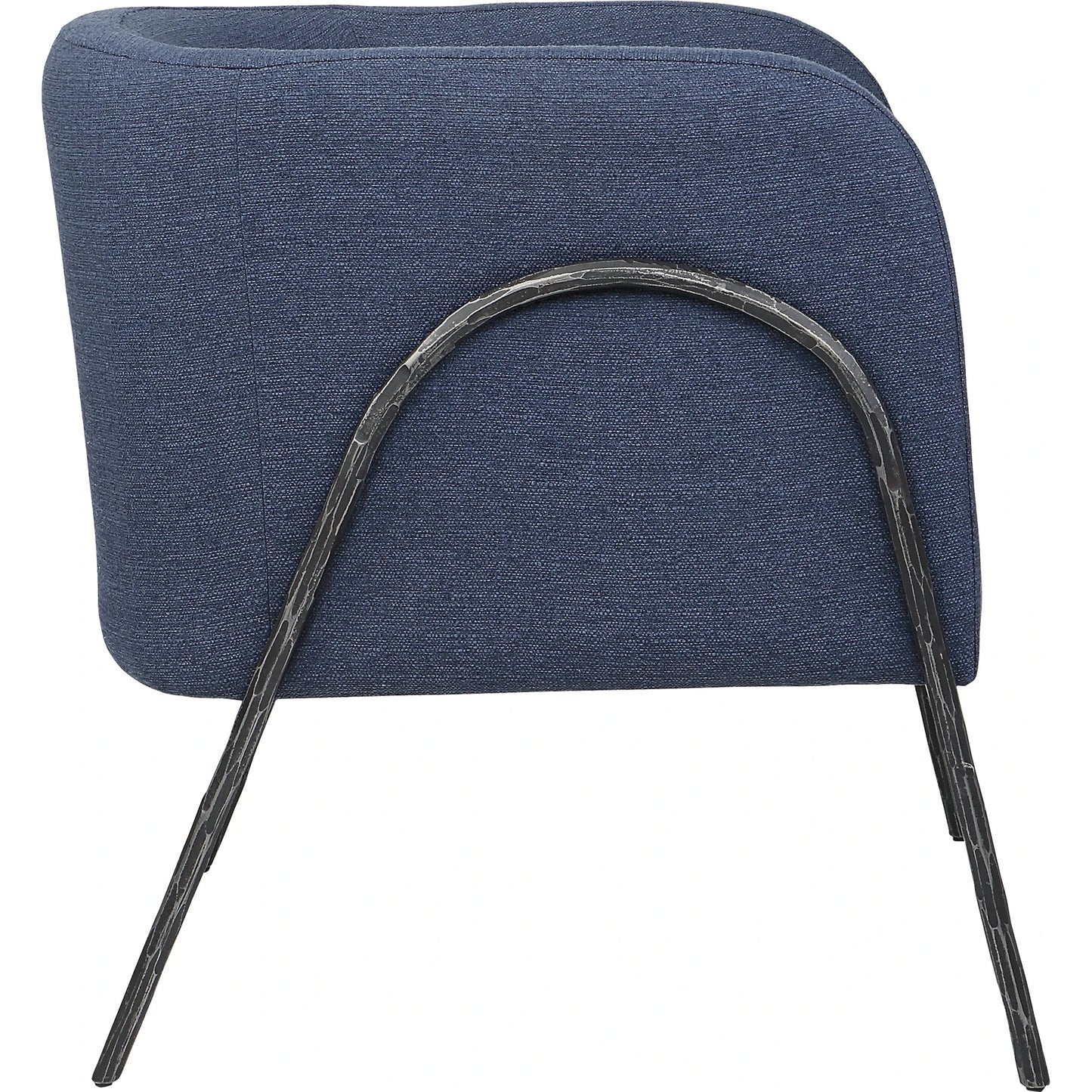 003 SI-1923669 | Additional Silo | Jacobsen Denim Accent Chair by Uttermost in blue denim and blue denim. Made from fabric, foam, plywood, iron in a modern style.