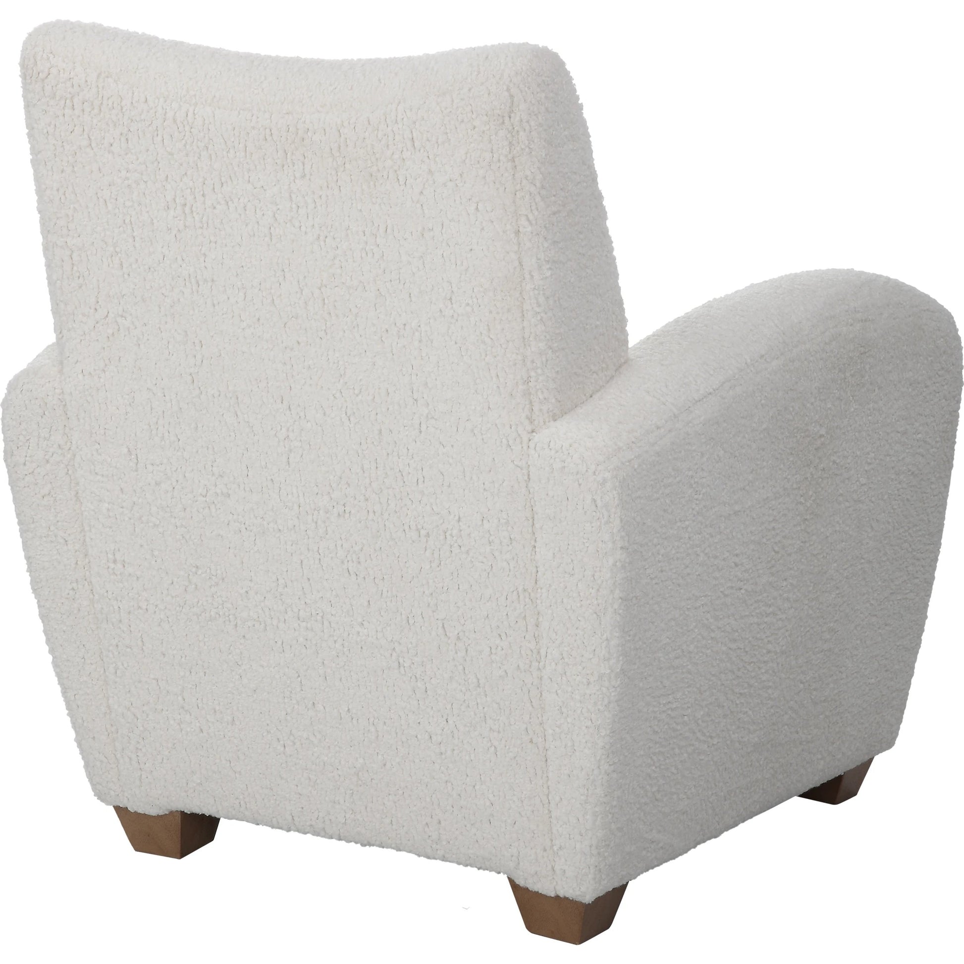 Teddy Accent Chair by Uttermost in walnut. Made from rubber wood, plywood, fabric, foam in a modern style.